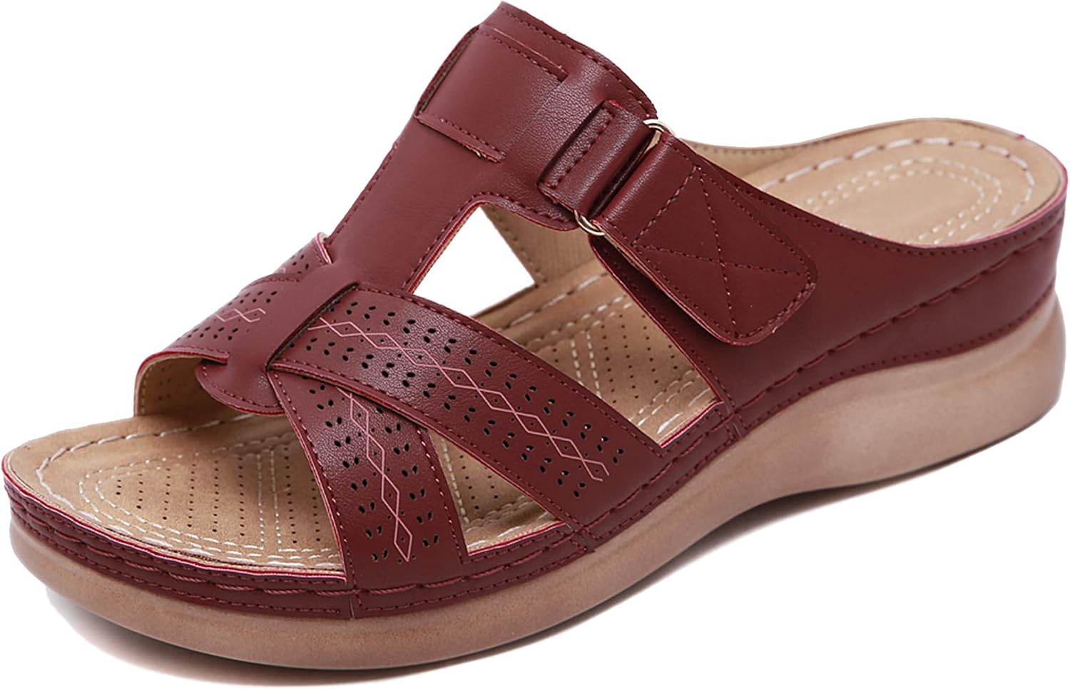 Kara Mules à Compensée Femme – Plateforme Légère, Cuir PU et Bout Ouvert