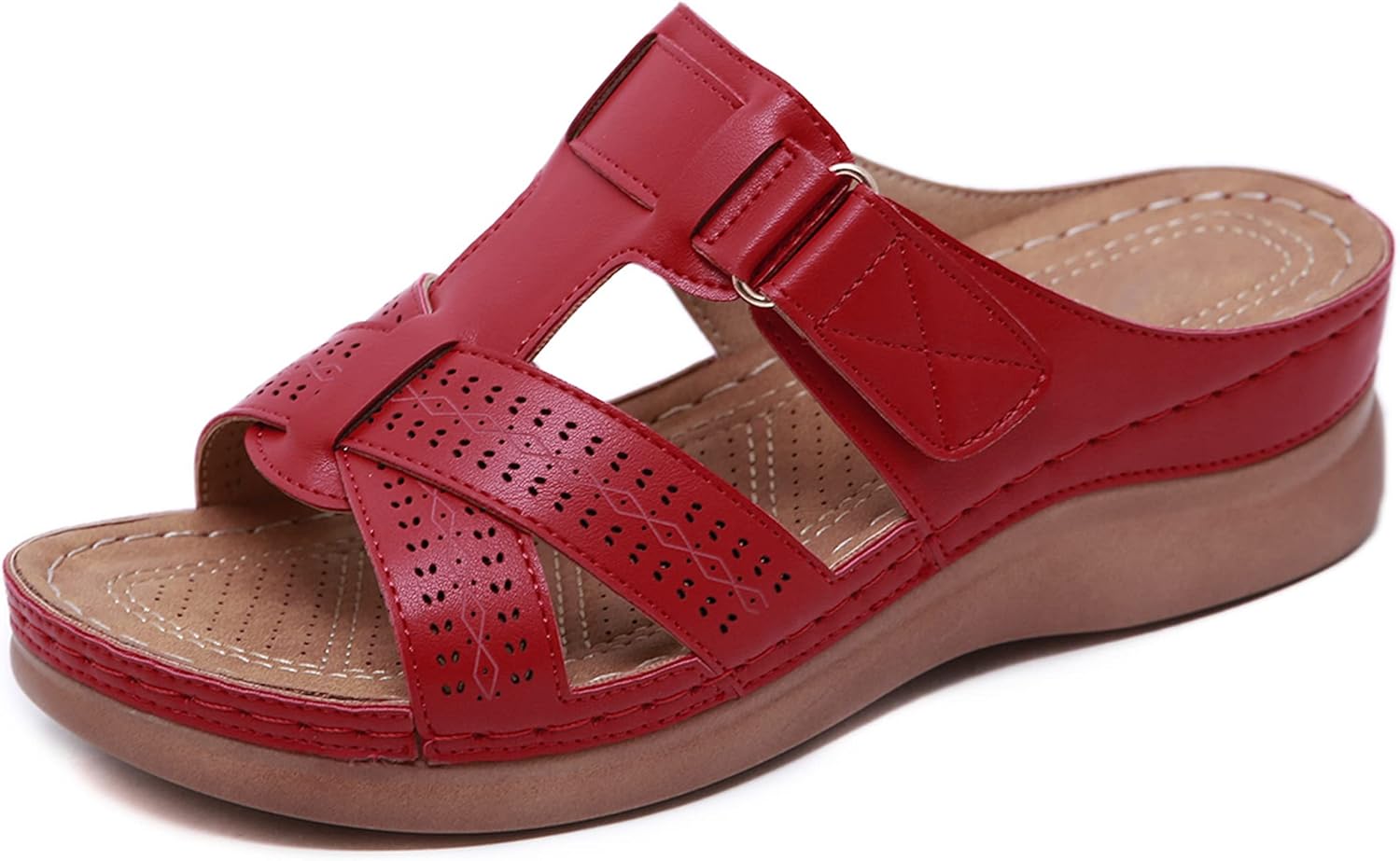 Kara Mules à Compensée Femme – Plateforme Légère, Cuir PU et Bout Ouvert