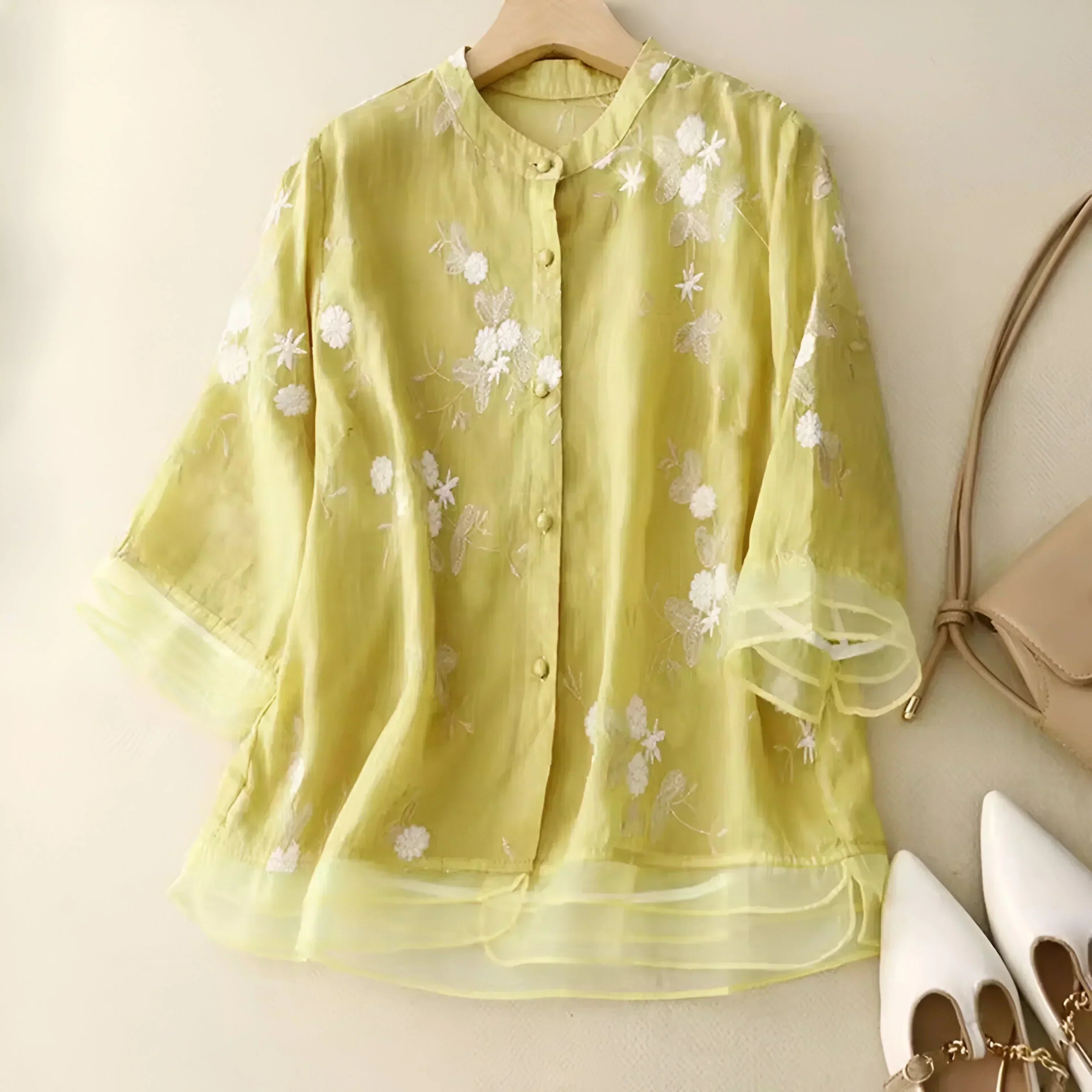 Emily Blusa Floral para Mujer – Blusa Elegante Romántica Casual Chic