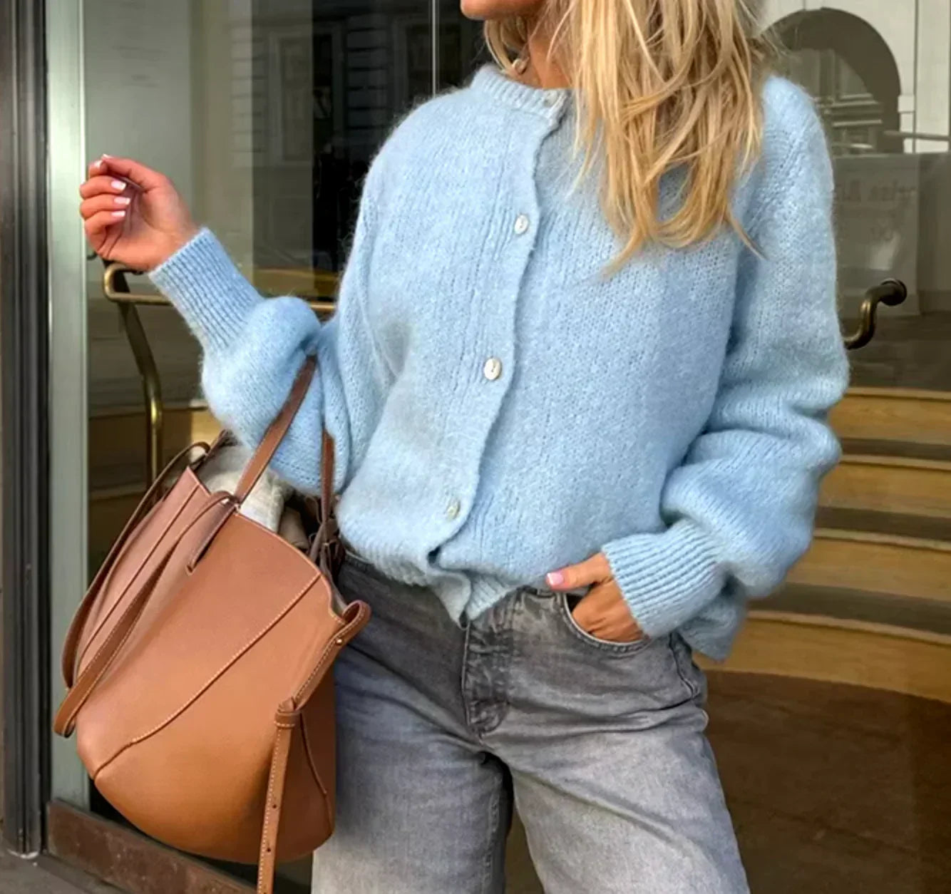 Addilyn Cárdigan para Mujer – Jersey Punto Elegante Casual Chic Invierno