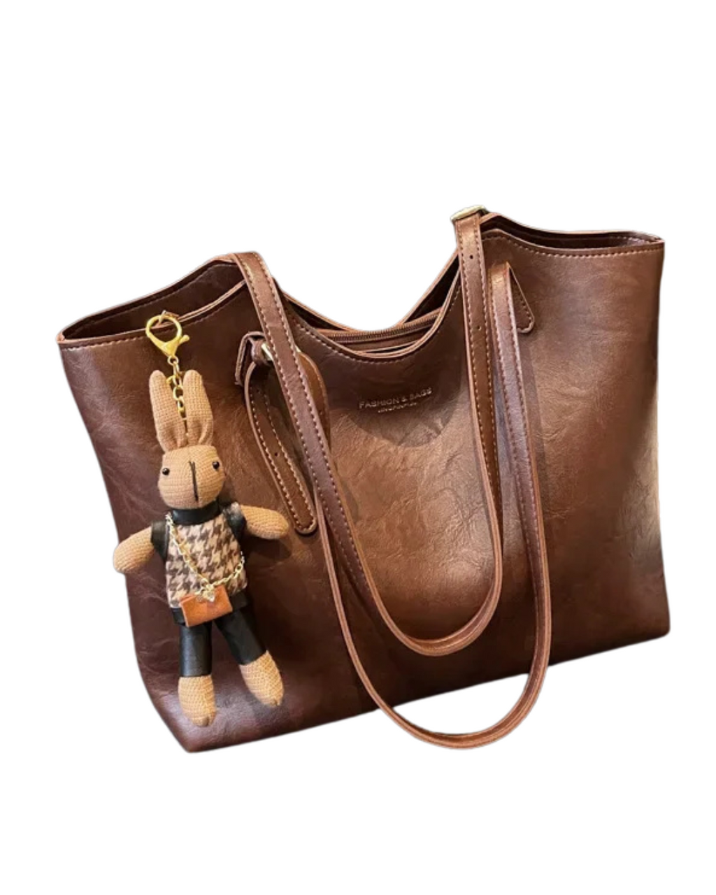 Emma Rustic Edge Tote – Bolso Tote Vintage de Cuero Vegano Elegante