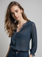 Clara Camicia a Maniche Lunghe da Donna – Camicia Elegante Casual da Ufficio Chic