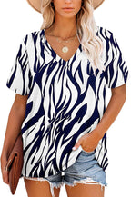 Harper Maglietta Donna a Righe – Scollo a V, Manica Corta e Tessuto Morbido