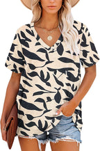 Harper Maglietta Donna a Righe – Scollo a V, Manica Corta e Tessuto Morbido