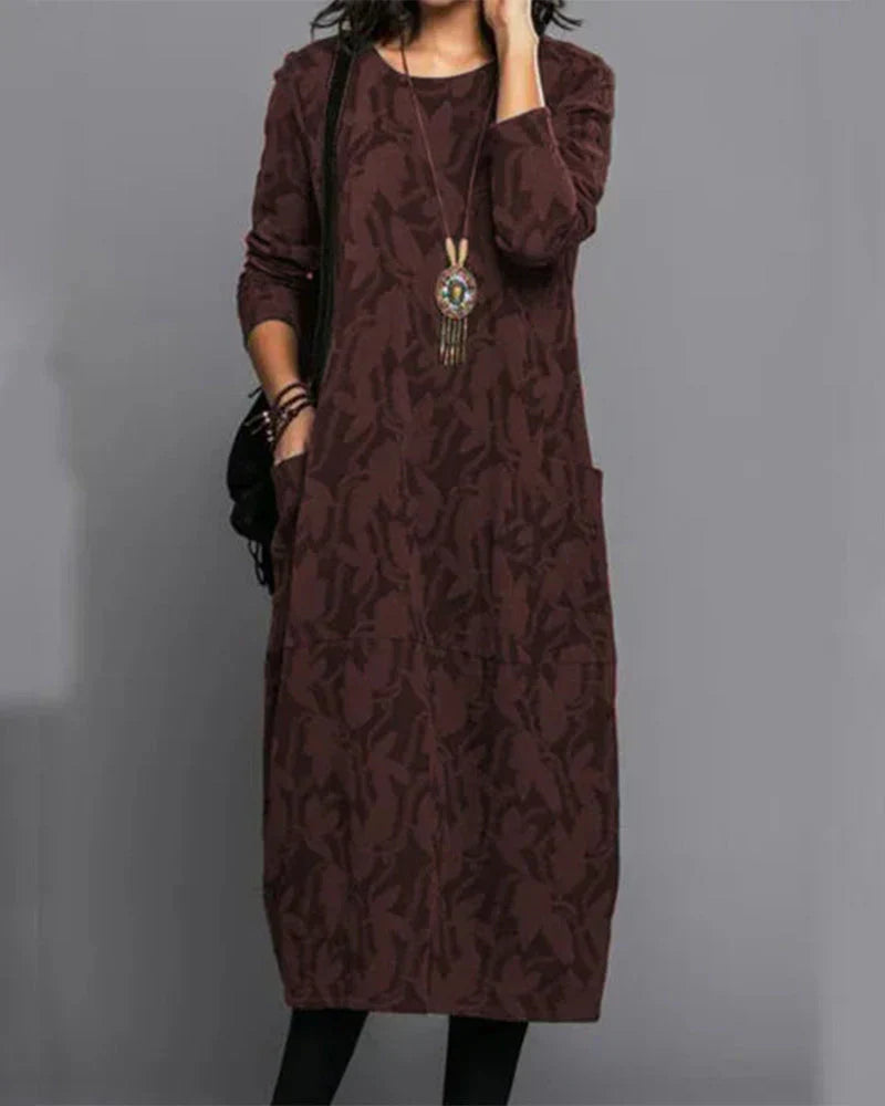 Emily Vestido Largo para Mujer – Vestido Polar Floral Cómodo y Elegante Chic