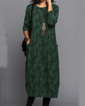 Emily Vestito Lungo da Donna – Abito in Pile Floreale Comodo ed Elegante Chic