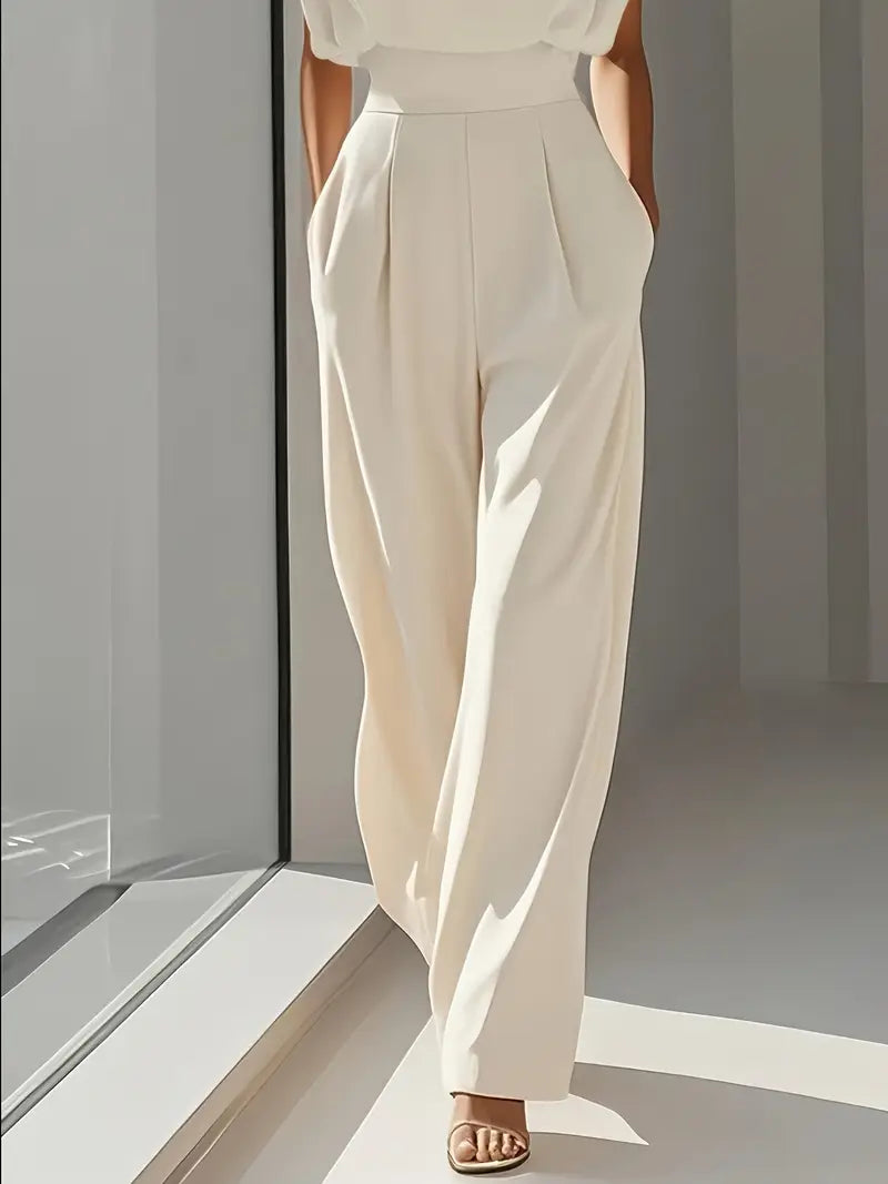 Mira Combinaison Élégante pour Femme – Jumpsuit à Jambe Droite et Taille Haute Chic