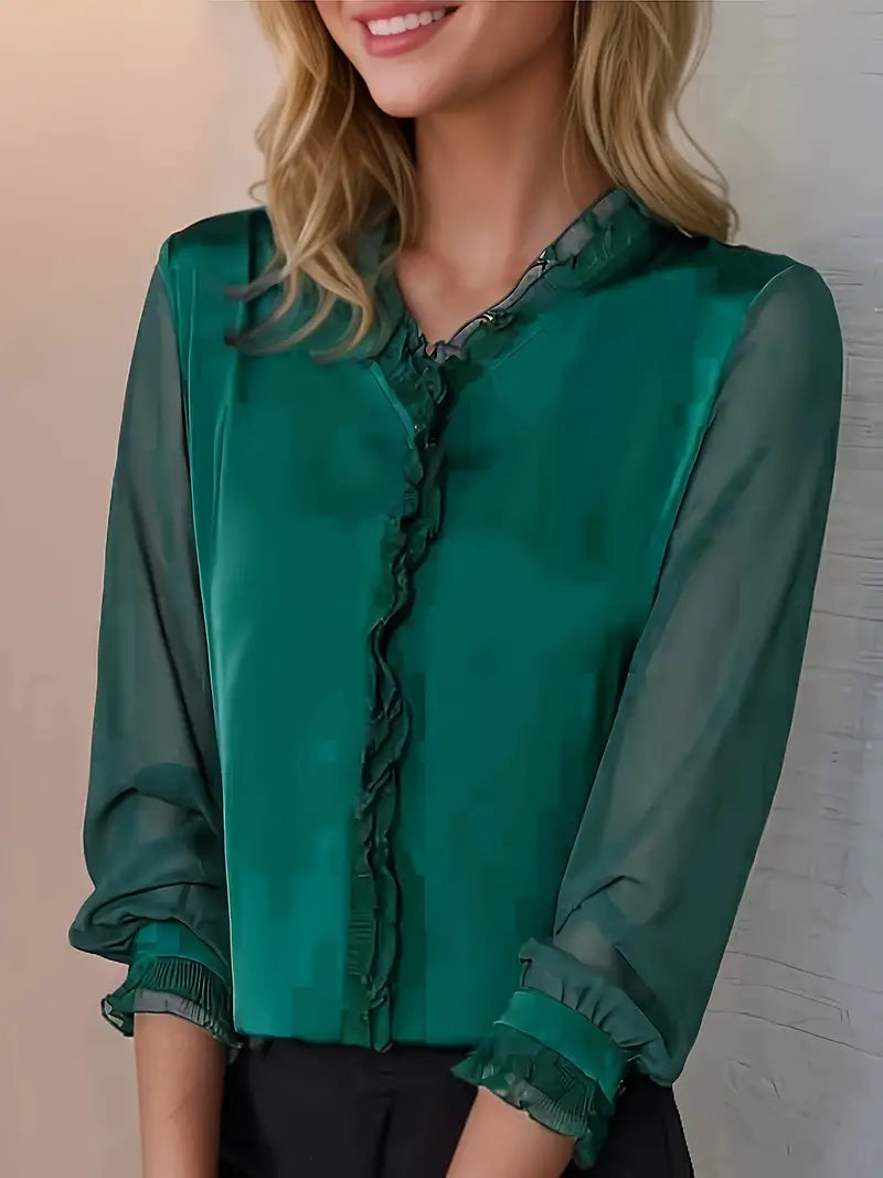 Clara Camicia a Maniche Lunghe da Donna – Camicia Elegante Casual da Ufficio Chic