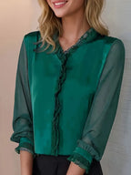 Clara Camicia a Maniche Lunghe da Donna – Camicia Elegante Casual da Ufficio Chic