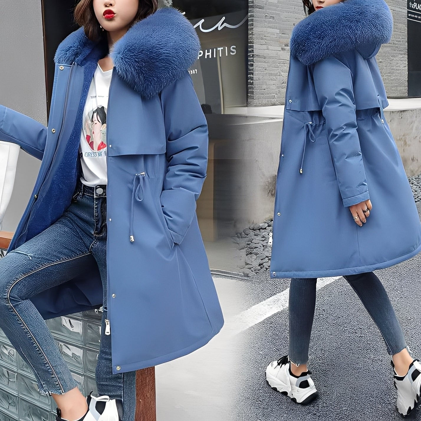 Evette Manteau d’hiver pour femme – Veste matelassée à capuche chic