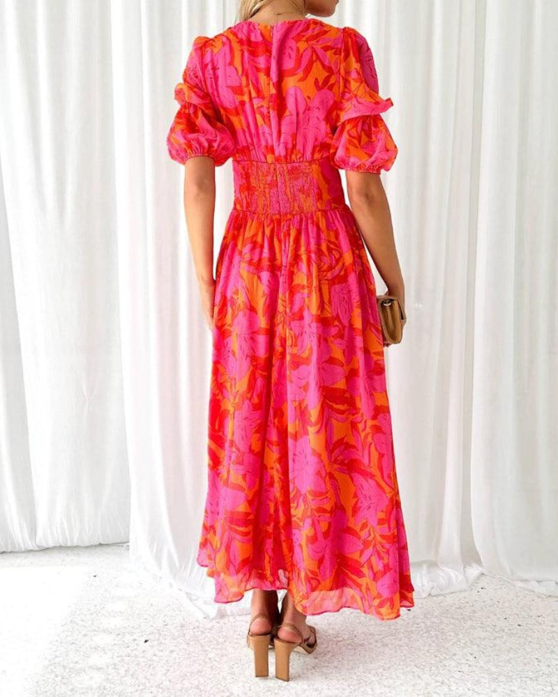 Dorothy Vestido para Mujer – Vestido Rosa Elegante Escote V Chic