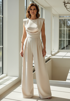 Mira Combinaison Élégante pour Femme – Jumpsuit à Jambe Droite et Taille Haute Chic