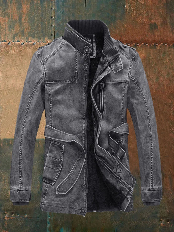 Shon Giacca di Pelle Vintage da Uomo – Giubbotto Retrò Elegante