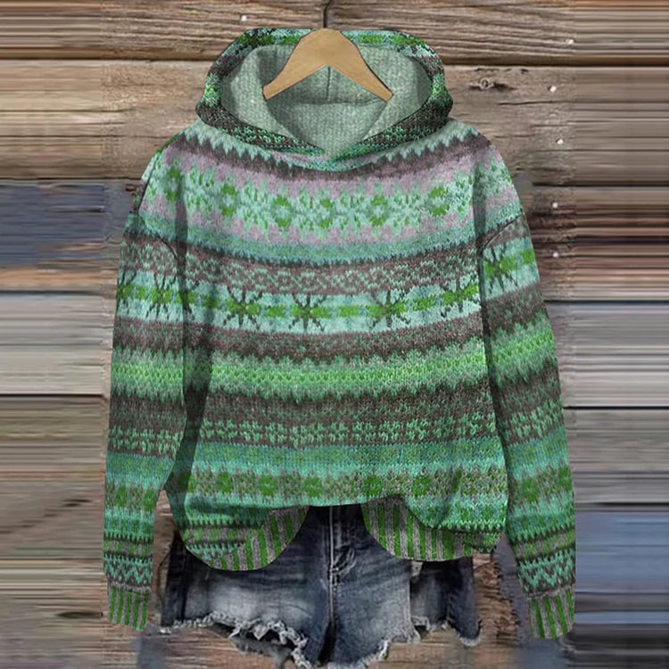 Gwen Sudadera con Capucha para Mujer – Hoodie Étnico Retro Casual Chic