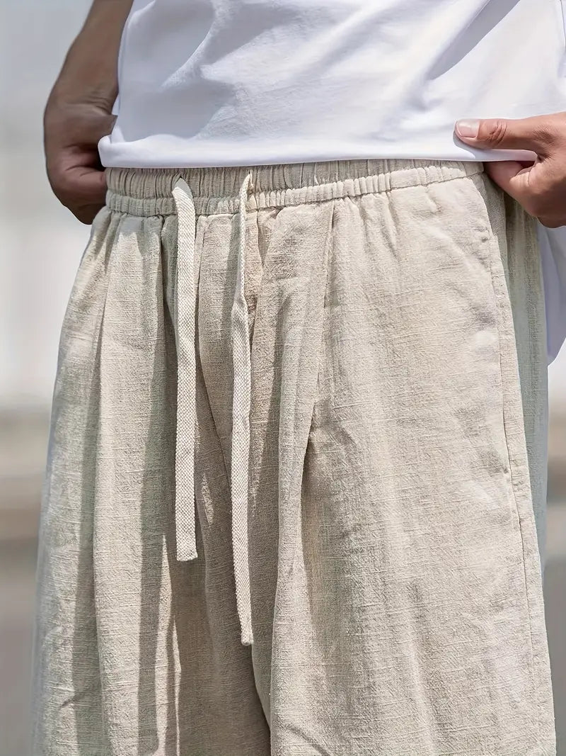 Liam pantalon en lin pour homme – pantalon large décontracté élégant été