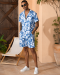 Adrian Completo Hawaiano Uomo – Camicia Floreale, Pantaloncini con Coulisse e Tasche