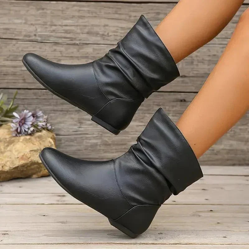 Amara Botines de Cuero para Mujer – Botas Elegantes Antideslizantes Premium Chic