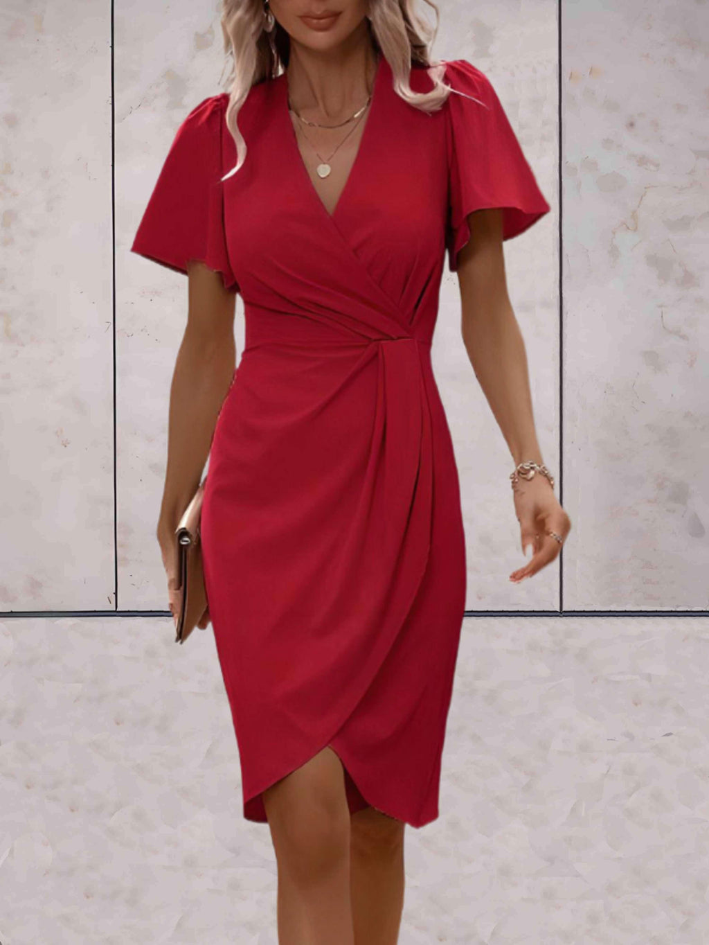 Harper Robe Portefeuille pour Femme – Robe Élégante Col en V Chic