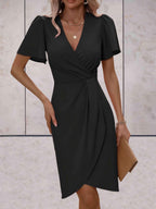 Harper Robe Portefeuille pour Femme – Robe Élégante Col en V Chic
