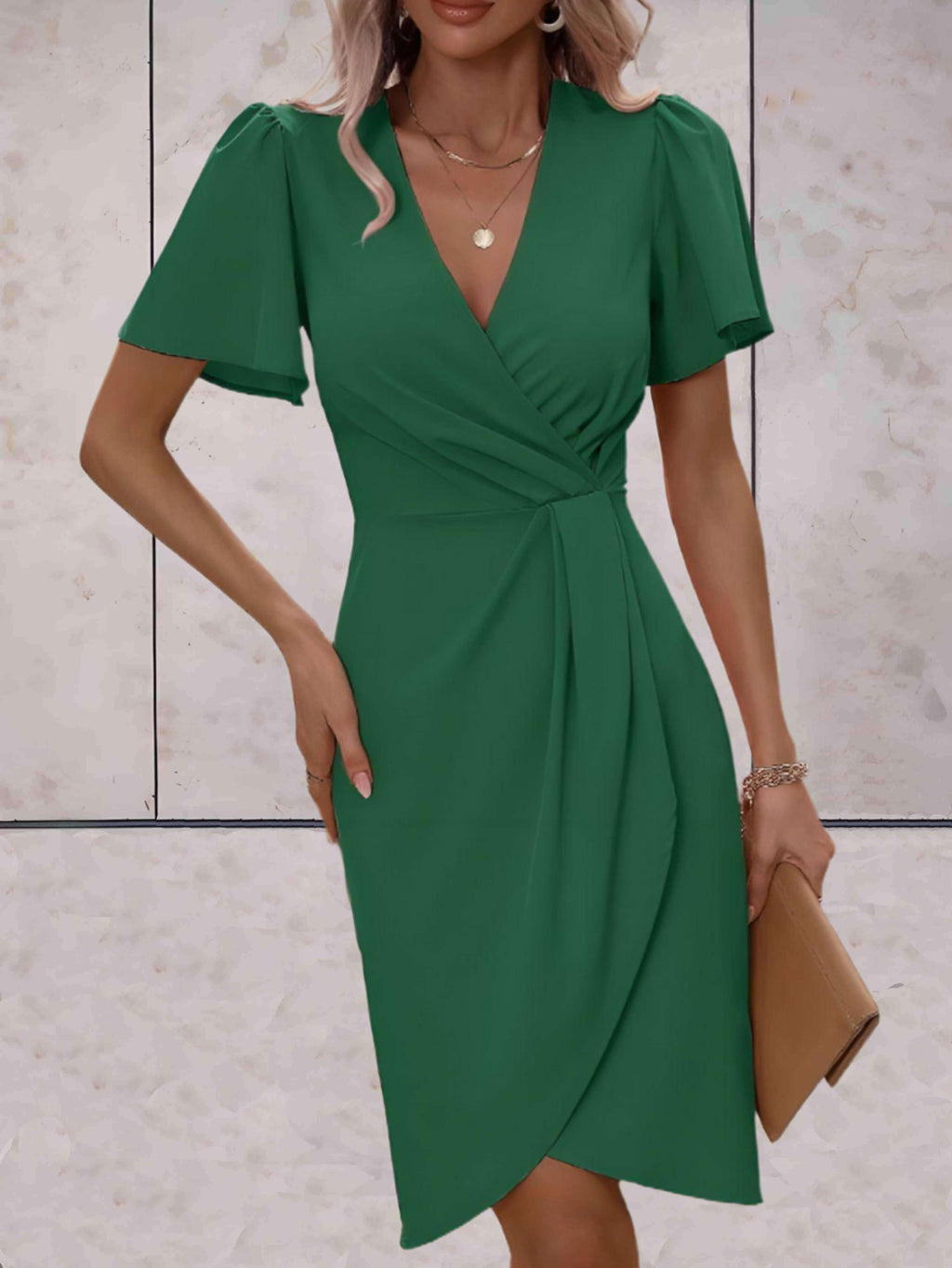 Harper Robe Portefeuille pour Femme – Robe Élégante Col en V Chic