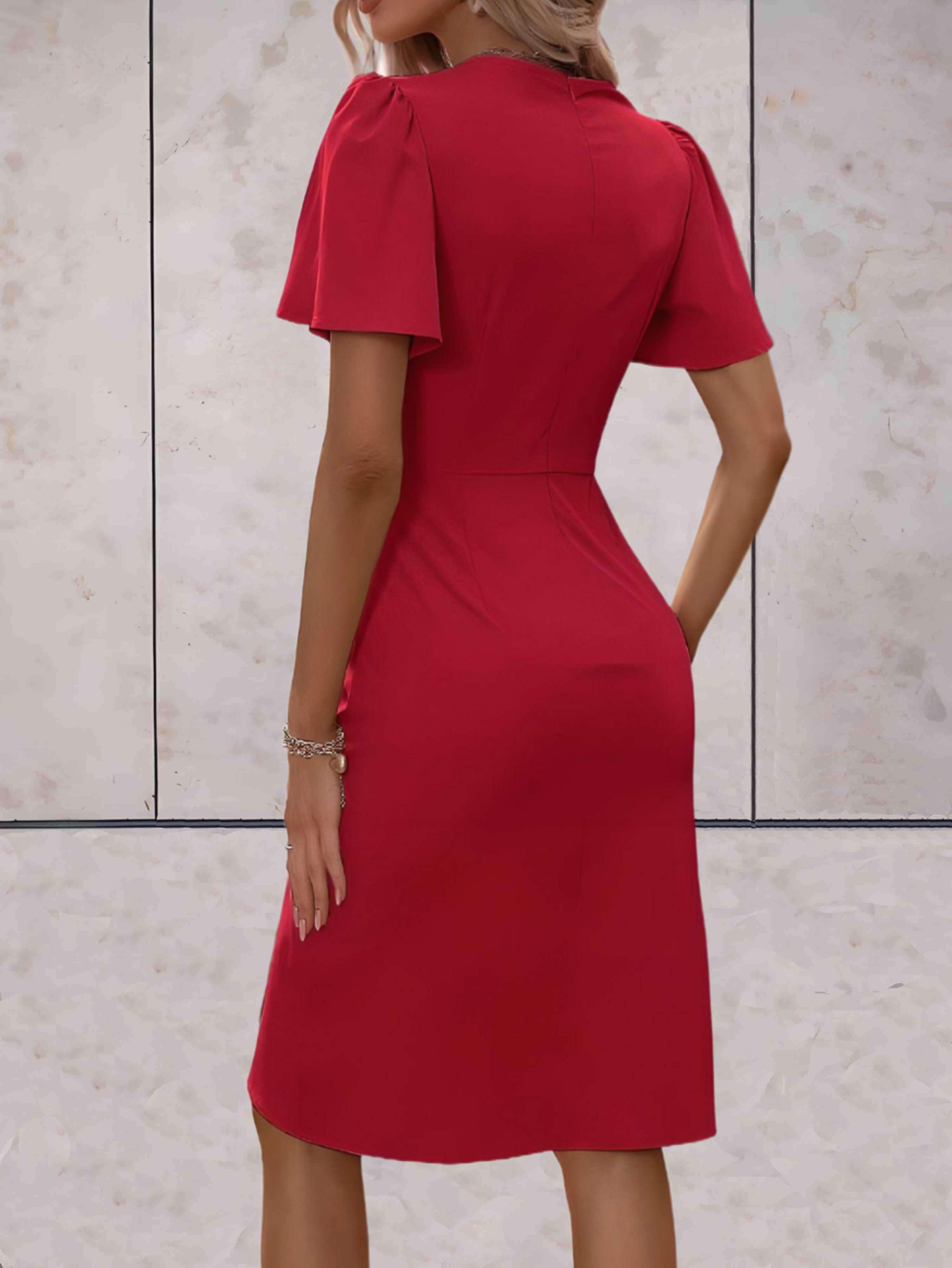 Harper Vestido Cruzado para Mujer – Vestido Elegante Escote en V Chic