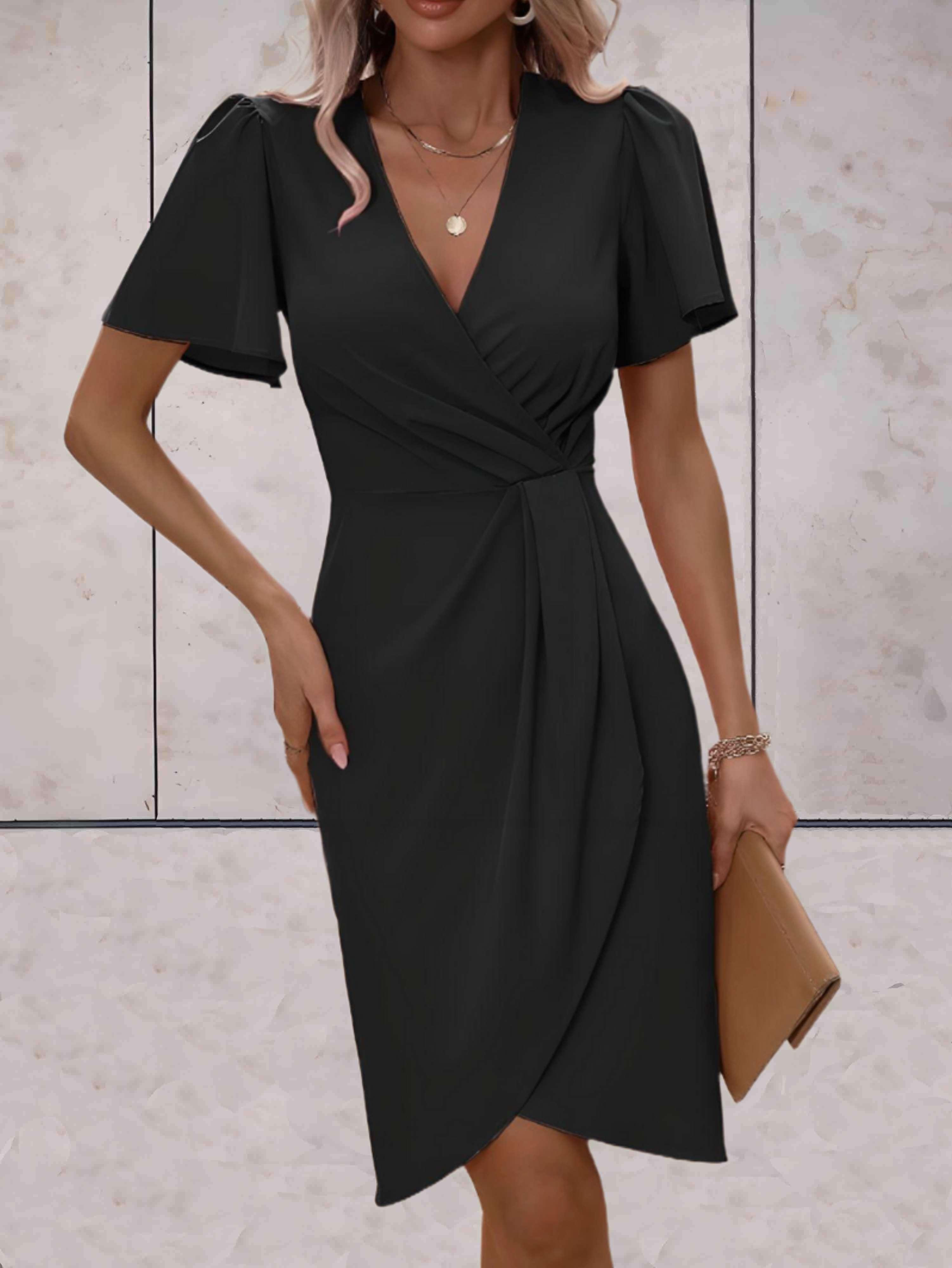 Harper Vestido Cruzado para Mujer – Vestido Elegante Escote en V Chic