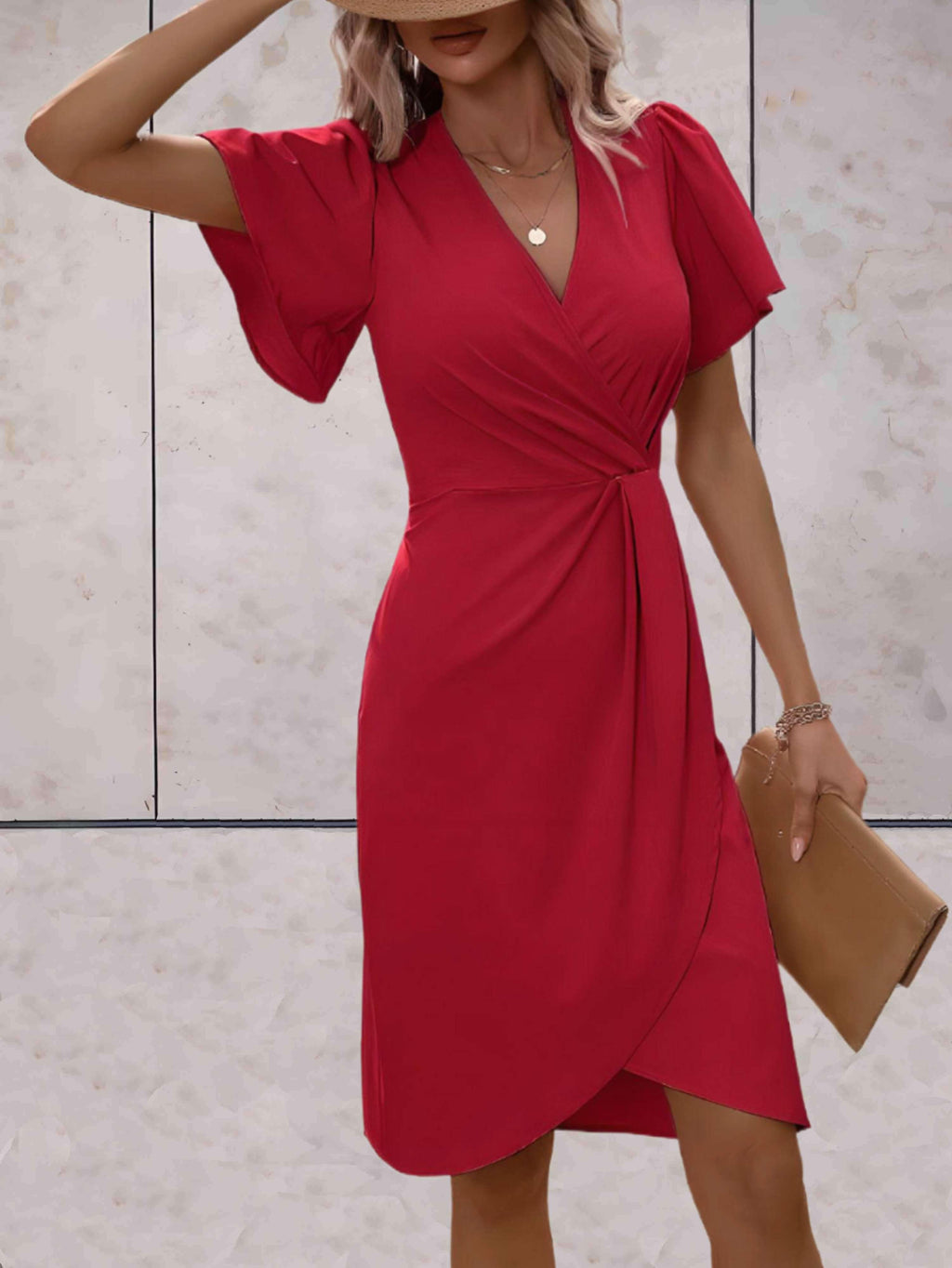 Harper Robe Portefeuille pour Femme – Robe Élégante Col en V Chic
