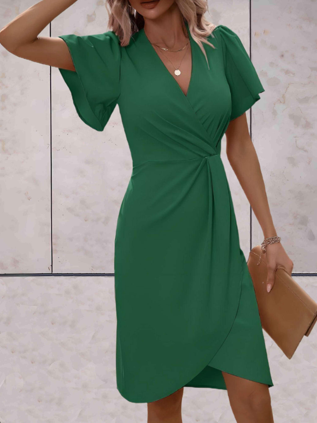 Harper Robe Portefeuille pour Femme – Robe Élégante Col en V Chic