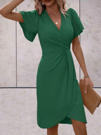 Harper Robe Portefeuille pour Femme – Robe Élégante Col en V Chic