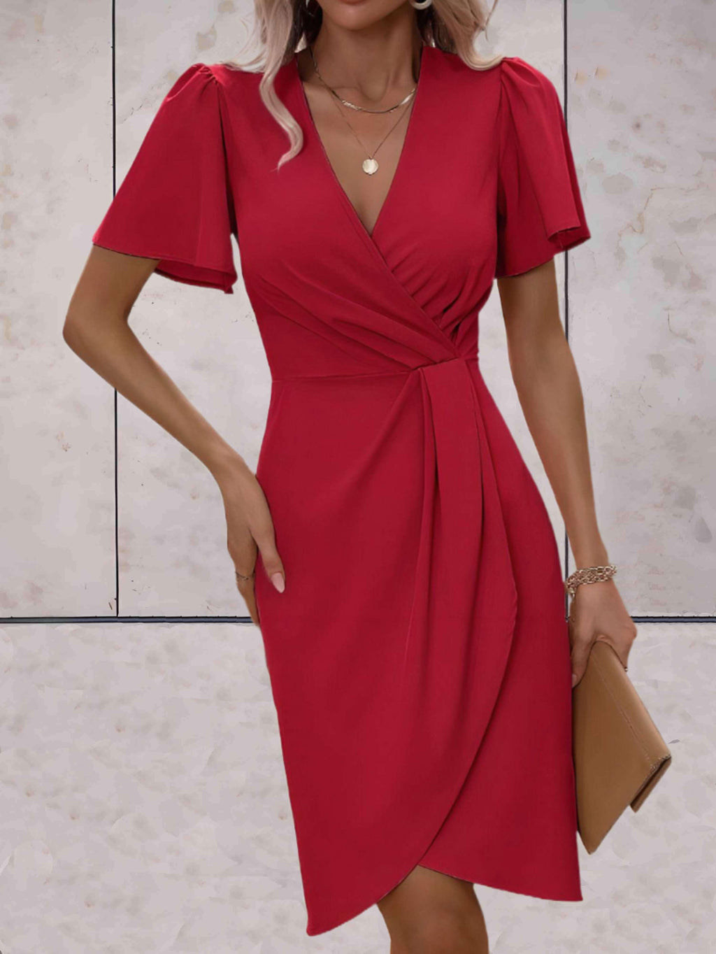 Harper Robe Portefeuille pour Femme – Robe Élégante Col en V Chic