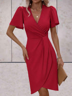 Harper Robe Portefeuille pour Femme – Robe Élégante Col en V Chic