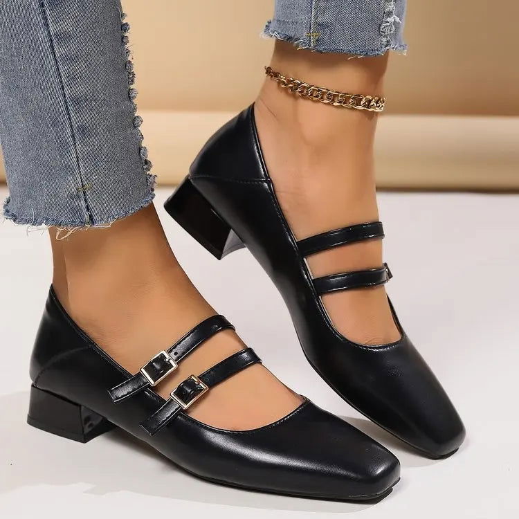 Luciana Ballerines pour femme – Chaussures élégantes à double bride chic