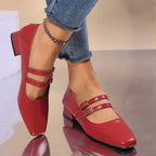 Luciana Ballerines pour femme – Chaussures élégantes à double bride chic