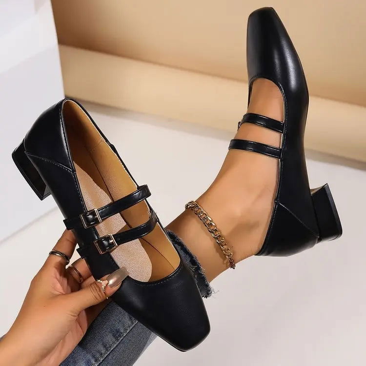 Luciana Ballerines pour femme – Chaussures élégantes à double bride chic