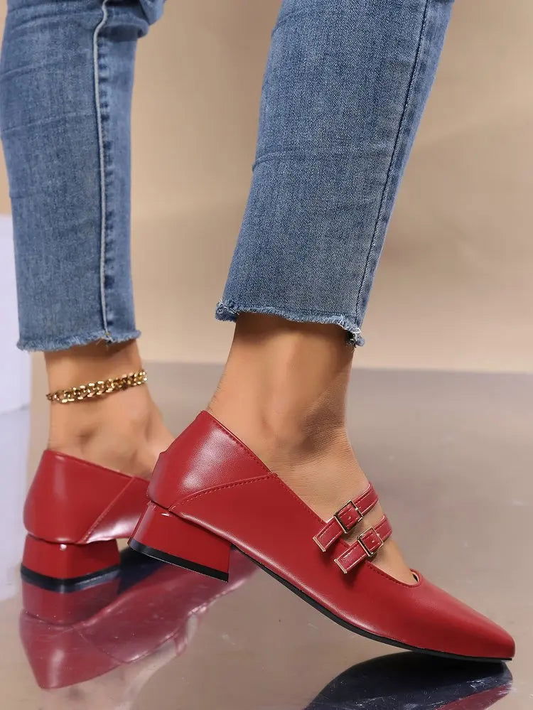 Luciana Ballerines pour femme – Chaussures élégantes à double bride chic