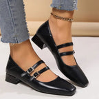 Luciana Ballerines pour femme – Chaussures élégantes à double bride chic