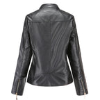 Janiyah Giacca di Pelle da Donna – Giubbotto Elegante con Cerniere Chic