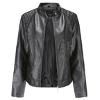 Janiyah Giacca di Pelle da Donna – Giubbotto Elegante con Cerniere Chic