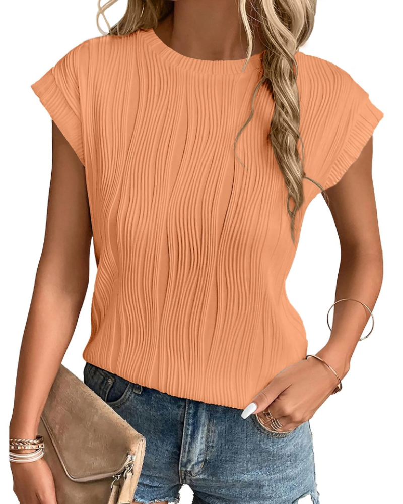 Elise Top Mujer – Manga Murciélago, Cuello Redondo y Tejido Punto Ligero