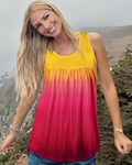 Lily Top Mujer – Blusa Túnica Sin Mangas con Pliegues y Estampado Floral