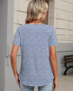Paige Top Mujer – Blusa Henley Escote en V, Manga Corta y Tejido Elástico