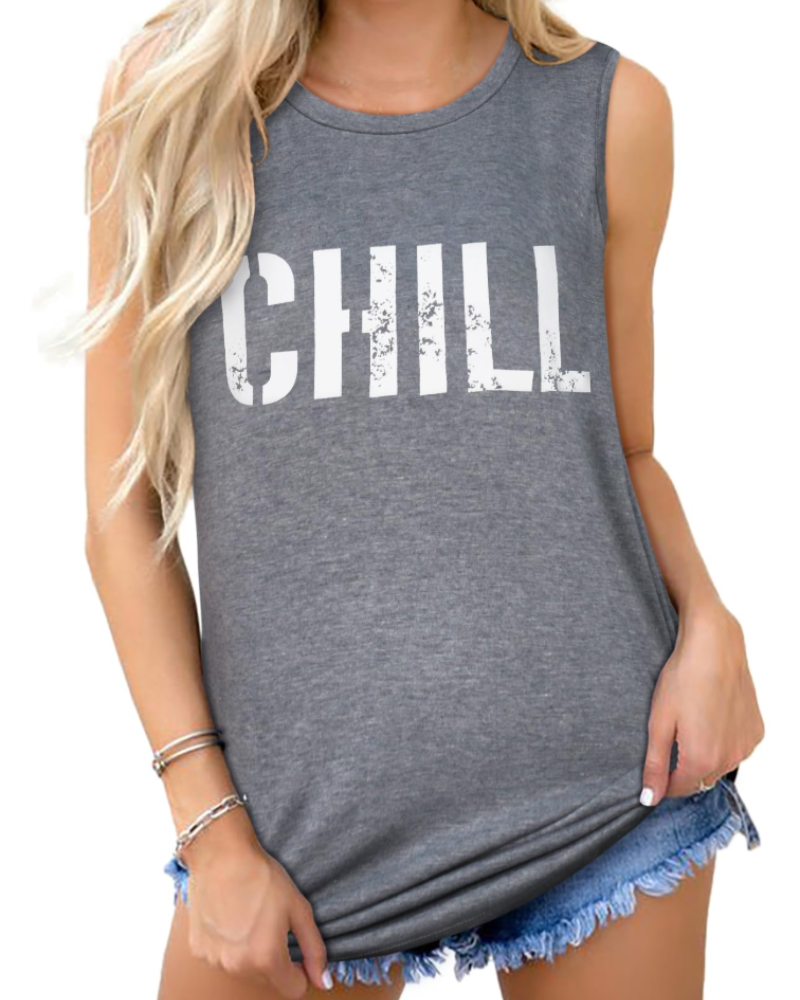 Zoey Top Mujer – Camiseta Sin Mangas con Estampado Gráfico y Corte Túnica