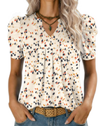 Sophie Blusa Mujer – Escote en V, Manga Abullonada y Punto Ligero