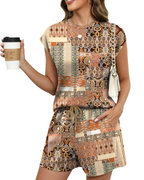 Mila Conjunto Mujer – Set Lounge 2 Piezas con Shorts, Bolsillos y Tejido Elástico