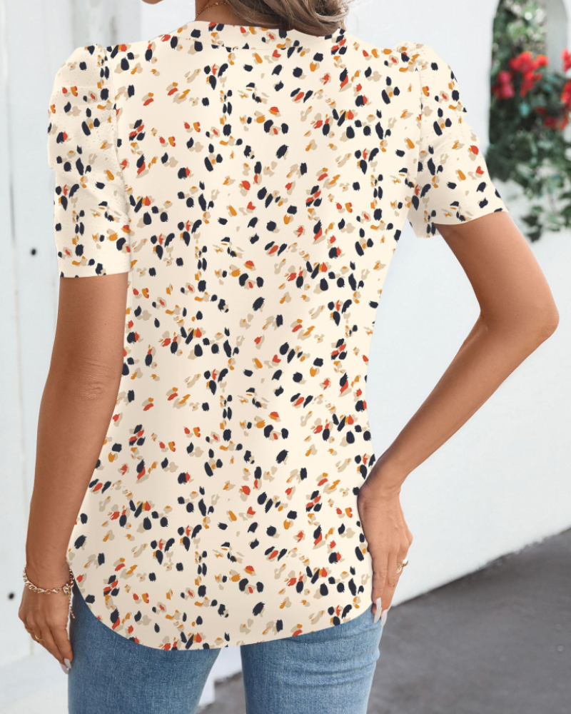 Sophie Blusa Mujer – Escote en V, Manga Abullonada y Punto Ligero