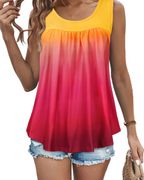 Lily Top Mujer – Blusa Túnica Sin Mangas con Pliegues y Estampado Floral