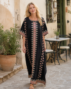 Ruby Vestido Kaftán Mujer – Algodón con Estampado Africano y Bolsillos