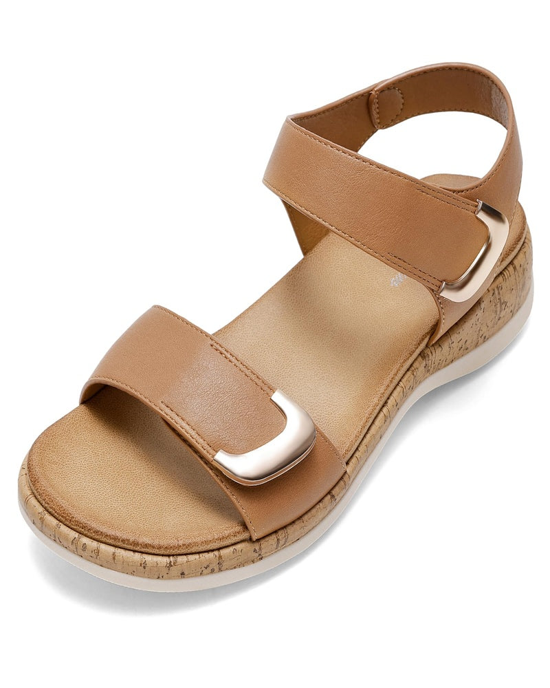 Daisy Sandales Plates Femme – Boucle Ajustable, Cuir PU et Semelle TPR