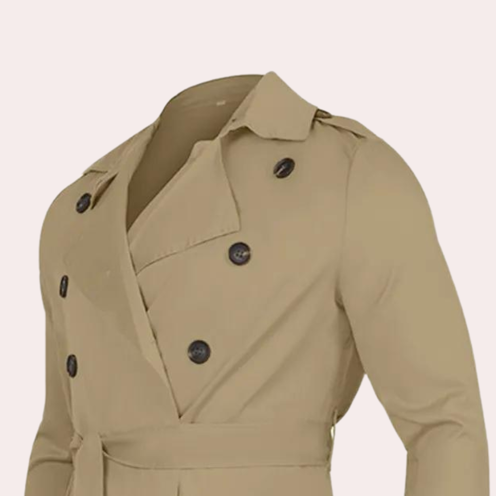 Gabriel Trench para Hombre – Abrigo Largo Impermeable con Diseño Clásico Elegante