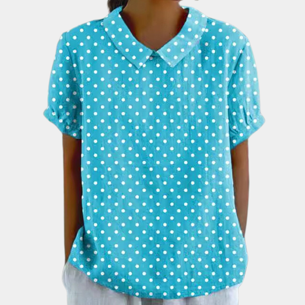 Bruna Blusa Floral para Mujer – Blusa Casual Chic Manga Corta Estampada
